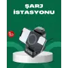 Dijital Saatli Kablosuz Şarj İstasyonu – 3’ü 1 Arada Apple Uyumlu Hızlı Şarj ve LED Ekran
