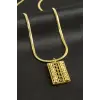 Dikdörtgen Dorika Lüks Çelik Kolye