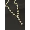 Dikdörtgen İnci Y Kolye