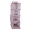 Dolap İçi Düzenleyici Katlanabilir Çok Amaçlı 4 Bölmeli Çizgili Bez Organizer (kahverengi)