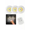 Dolap Işığı Mutfak Rafı Işığı Uzaktan Kumandalı 3 Lü Spot Led Lamba