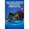 Ekranlı Yeni Nesil Pro Kulaklık ve Akıllı Saat Kampanyası Kulak İçi Mikrofonlu