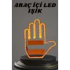 El Orta Parmak Led Kumandalı Araç İçi Reflektör Arka Cam El Simgesi