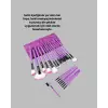 Ergonomik Saplı Fiber Kıllı 12li Makyaj Fırça Takımı Göz Ve Ten Makyajı İçin Uygun
