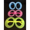 Fosforlu Oval Model Glow Parti Gözlüğü Karanlıkta Yanan Gözlükler 12 Adet