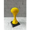 Futbol Toplu Sarı Kupa 21cm Masaüstü Dekor Ödül Figürü