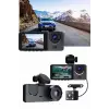 Gece Görüşlü DVR 3 Lensli Araç İçi Sürüş Kamerası Video Kaydedici
