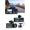 Gece Görüşlü DVR 3 Lensli Araç İçi Sürüş Kamerası Video Kaydedici