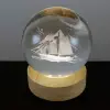 Gemi Motifli Işıklı Cam Küre