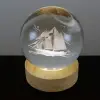 Gemi Motifli Işıklı Cam Küre