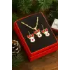 Geyik Yılbaşı Kutulu Zincir Kolye Set