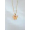 Gold Kaplama Sarı Renk Sedefli Kelebek Kolye
