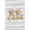Gold Renk Deniz Temalı Vintage Kadın Küpe