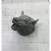 Gri Kurt Duvar Biblosu Güçlü Detaylı Dekoratif Tasarım 25x19 cm