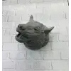 Gri Kurt Duvar Biblosu Güçlü Detaylı Dekoratif Tasarım 25x19 Cm