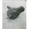 Gri Kurt Duvar Biblosu Güçlü Detaylı Dekoratif Tasarım 25x19 cm