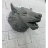 Gri Kurt Duvar Biblosu Güçlü Detaylı Dekoratif Tasarım 25x19 cm