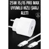 Güç Adaptörü ve Kablosu Şarj Aleti 15/15 Pro Max Uyumlu Hızlı Şarj