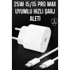 Güç Adaptörü ve Kablosu Şarj Aleti 15/15 Pro Max Uyumlu Hızlı Şarj