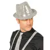 Gümüş Payetli Fötr Şapka Yetişkin Boy