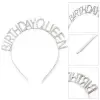 Gümüş Renk Kristal Taşlı Parlak Birthday Queen Yazılı Kraliçe Taç 16x17 cm
