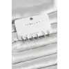 Gümüş Renk Pirinç 3 Çift Kadın Küpe Seti