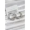 Gümüş Renk Pirinç Halka 30 mm Kadın Küpe