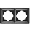 Visage Ambiance Metalik Siyah 2 Li Çerçeve - Priz ve Anahtar İçin Uyumlu Çerçeve