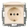 Visage Krem Kapaklı Topraklı Priz Çerçevesiz - Priz ve Anahtar İçin Uyumlu Çerçeve