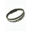 Hematit Mıknatıslı Deri Bileklik