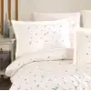 Hobby Çift Kişilik Poplin Premium Nakışlı Nevresim Spring Krem