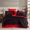 Hobby Çift Kişilik Saten Nevresim Amore Siyah