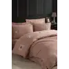 Hobby Elegant Nakışlı Pamuk Saten Çift Kişilik Nevresim Takımı Zeugma Kahve