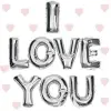I Love You Folyo Balon Gümüş Renk 35 CM