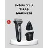 İnsua 3’lü Tıraş Makinesi – 3 Farklı Kesim Başlığı, Güçlü Motor, 60 Dakika Kullanım