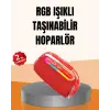 IPX6 Su Geçirmez RGB LED Işıklı Taşınabilir Bluetooth Hoparlör 2400 mAh