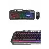Işıklı Oyuncu Q Klavye Mouse Seti Siyah Gaming Oyuncu Klavye