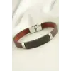 İsim Yazılabilir Deri Çelik Bileklik