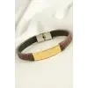 İsim Yazılabilir Deri Çelik Bileklik