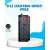 Isıya Dayanıklı Termal Akım Korumalı 8li Priz ve 3 USB Girişli Uzatma Kablosu