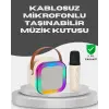 Kablosuz Karaoke Mikrofon Hoparlör Seti Güçlü Ses Çıkışı