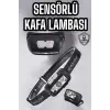 Kafa Lambası Kamp Lambası Sensörlü Şarjlı Ayarlanabilir