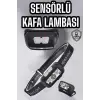Kafa Lambası Kamp Lambası Sensörlü Şarjlı Ayarlanabilir