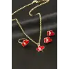 Kalp Mineli Set Kolye