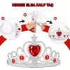 Kalp Taşlı Kırmızı Renk Karlar Ülkesi Elsa Anna Frozen Tacı