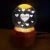 Kalpli I Love You Tasarımlı Dönen Cam Küre