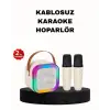 Karaoke Hoparlör Taşınabilir Çift Mikrofonlu ve LED Işıklı Bluetooth 5.0