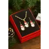 Kardan Adam Yılbaşı Kutulu Zincir Kolye Set