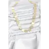 Kare Plaka Model Gold Renk Kadın Kolye