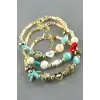 Karışık Turkuaz Taşlı Mineli Bileklik